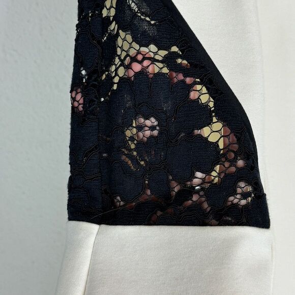 Rebecca Taylor Ivory Black Lace Peplum Top 10 - Picture 3 of 9